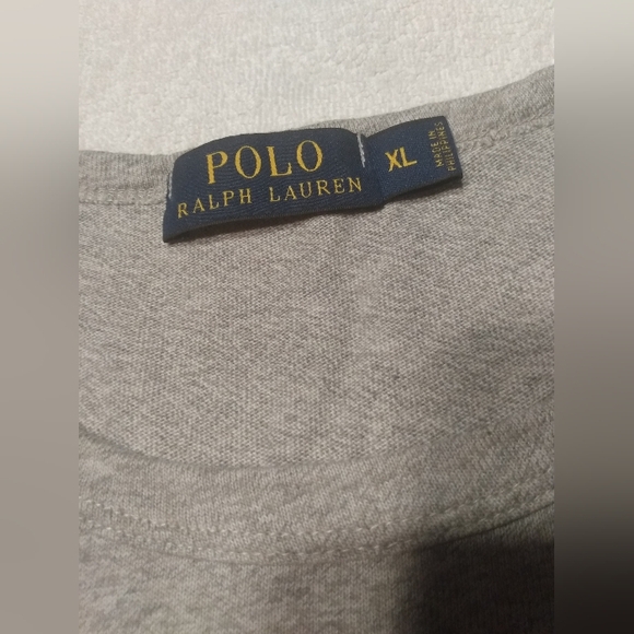 POLO Ralph Lauren Varsity Gothic P Sellout Long Sleeve Black and Grey T- Shirt - Picture 5 of 12